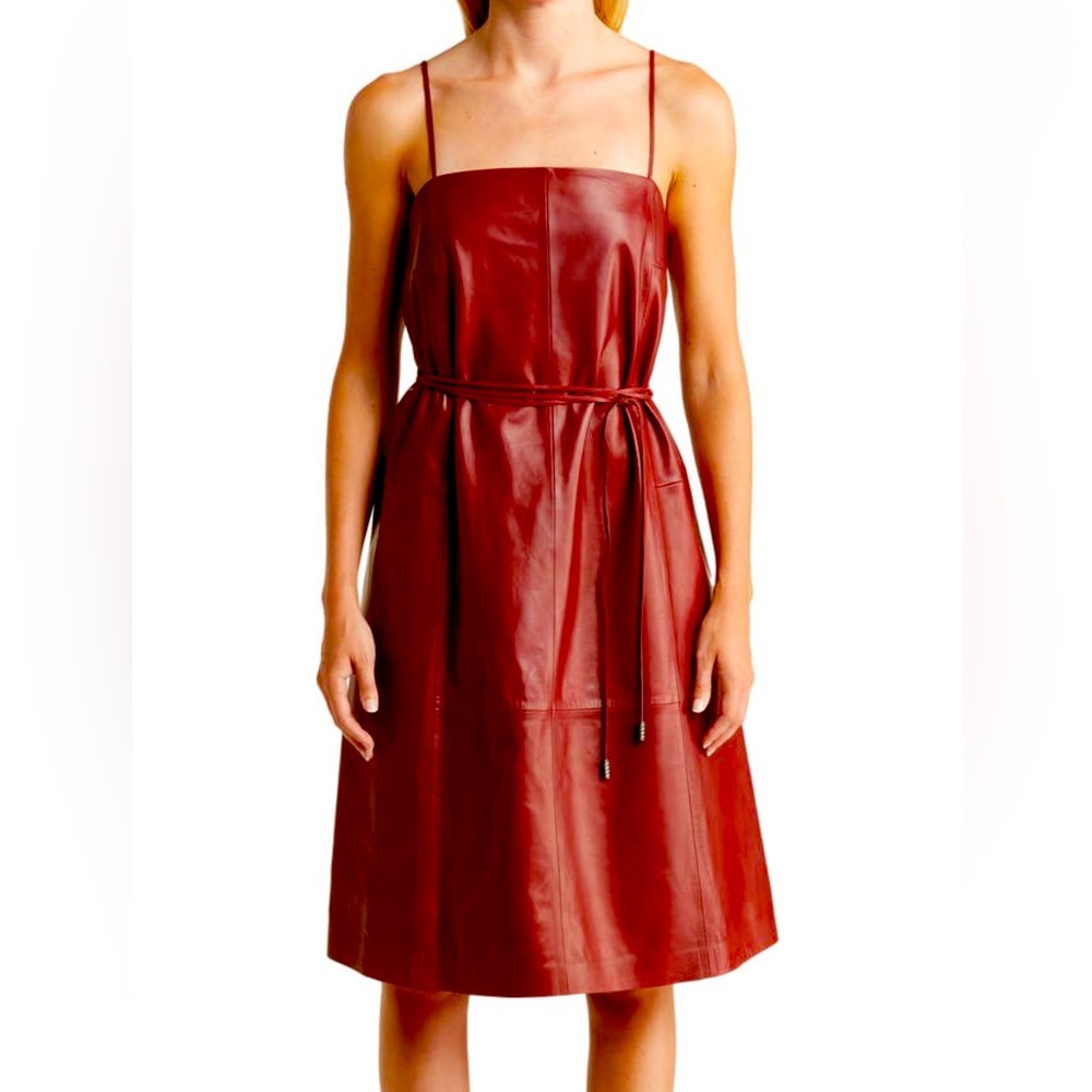 Ferragamo Leather Shift Dress